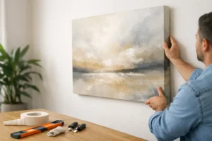 Cómo colgar un lienzo grande sin dañar la pared