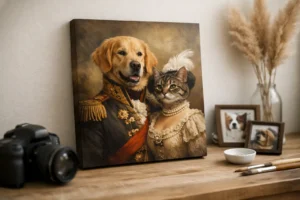 Cuadro retrato mascotas personalizado premium